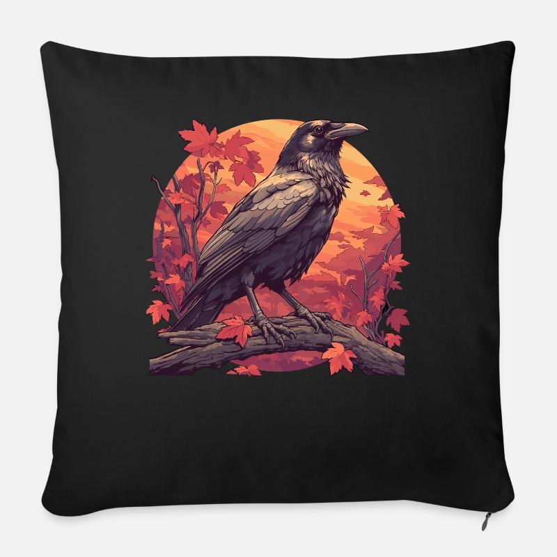 Krähen Krähe - Sofakissenbezug 45 x 45 cm - Schwarz