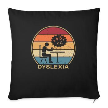 Retro Apraxia Dyslexia Articulation Disorder - Sofa pillowcase 17,3'' x 17,3'' (45 x 45 cm) - black - Front