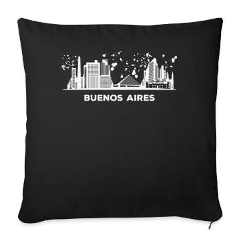 Portenos Skyline Buenos Aires - Sofa pillowcase 17,3'' x 17,3'' (45 x 45 cm) - black - Front