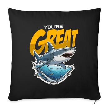 Shark Hunting You're Great Loves Fossil Hunting - Sofa pillowcase 17,3'' x 17,3'' (45 x 45 cm) - black - Front