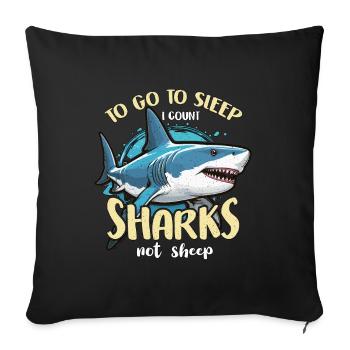 Shark Hunting To Go To Sleep I Fossil Hunting - Sofa pillowcase 17,3'' x 17,3'' (45 x 45 cm) - black - Front
