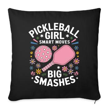 Pickleball Saying Girl Joke Pickleball Gift - Sofa pillowcase 17,3'' x 17,3'' (45 x 45 cm) - black - Front