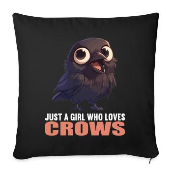 Crows Crow - Sofa pillowcase 17,3'' x 17,3'' (45 x 45 cm) - black - Front