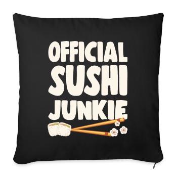 Sushi Lover Official Sushi Junkie - Sofa pillowcase 17,3'' x 17,3'' (45 x 45 cm) - black - Front
