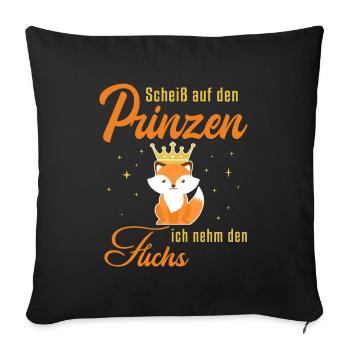 Ich nehm den Fuchs Caninae Red Fox Canidae Fox - Sofakissenbezug 45 x 45 cm - Schwarz - Vorne