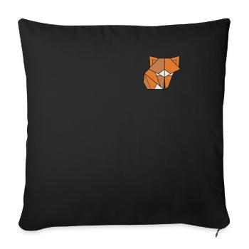 Fuchs Logo Emblem Caninae Roter Fuchs Canidae Fuchs Liebhaber - Sofakissenbezug 45 x 45 cm - Schwarz - Vorne