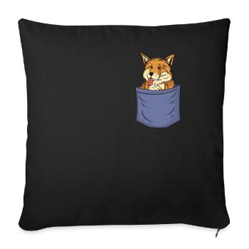 Renard Poche Poitrine Canidés Caninae Renard roux Renard - Housse de coussin décorative 45 x 45 cm - noir - Devant