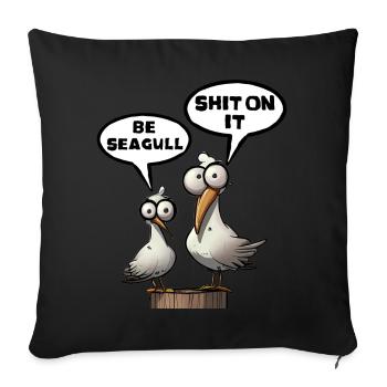 The Bäädden Seagulls - Be Seagull Shit on it Gift - Housse de coussin décorative 45 x 45 cm - noir - Devant