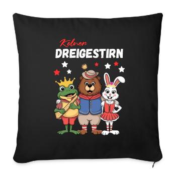 Carnival Cologne Triumvirate Cologne Alaaf Bear - Sofa pillowcase 17,3'' x 17,3'' (45 x 45 cm) - black - Front