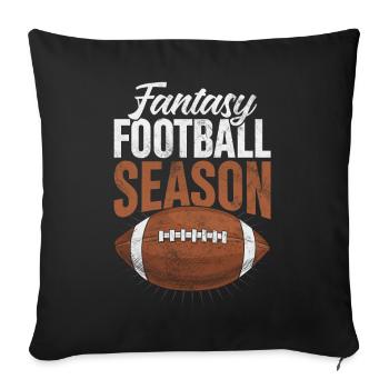 Fantasy Football Saison Repêchage Kickers Drôle FFL - Housse de coussin décorative 45 x 45 cm - noir - Devant
