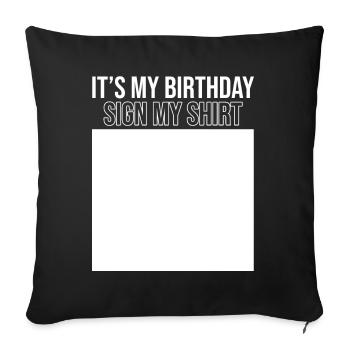 Gift Round Birthday Party Celebration Birthday - Sofa pillowcase 17,3'' x 17,3'' (45 x 45 cm) - black - Front