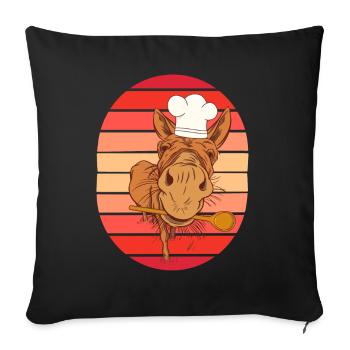 Chef Cuisinier Chef amateur Animer des chefs cuisiniers - Housse de coussin décorative 45 x 45 cm - noir - Devant