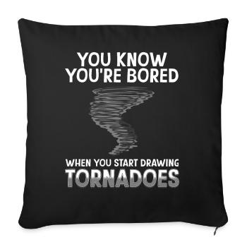 Funny Science Humor Nerd Geek Tornado - Sofa pillowcase 17,3'' x 17,3'' (45 x 45 cm) - black - Front