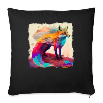Caninae Red Fox Canidae Fox Lover Fox - Sofa pillowcase 17,3'' x 17,3'' (45 x 45 cm) - black - Front