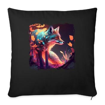 Red Fox Canidae Caninae Fox Lover Fox - Sofa pillowcase 17,3'' x 17,3'' (45 x 45 cm) - black - Front