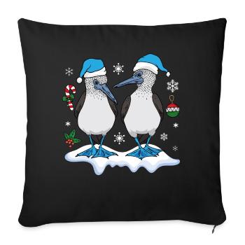 Blue-footed boobies Christmas - Sofa pillowcase 17,3'' x 17,3'' (45 x 45 cm) - black - Front