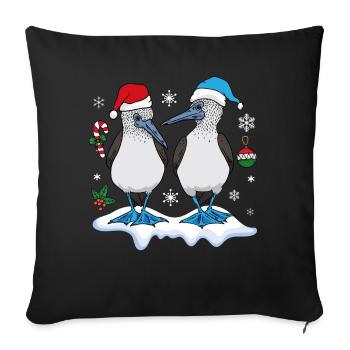 Blue-footed boobies seabirds Christmas - Sofa pillowcase 17,3'' x 17,3'' (45 x 45 cm) - black - Front