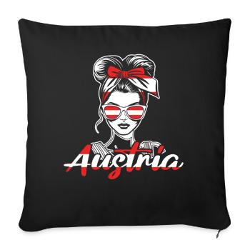 Sport Austria, Austria, Football Sports Fan - Sofa pillowcase 17,3'' x 17,3'' (45 x 45 cm) - black - Front
