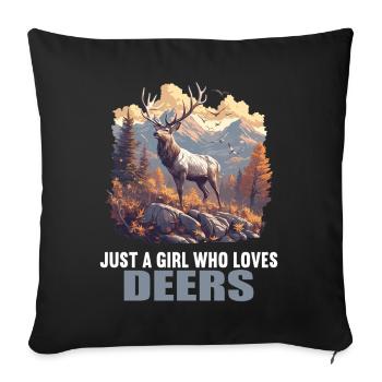 Cerf Cerf - Housse de coussin décorative 45 x 45 cm - noir - Devant