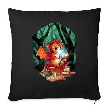 Dragon Dragon Child Kids Mythical Creature Fairy Tale - Sofa pillowcase 17,3'' x 17,3'' (45 x 45 cm) - black - Front