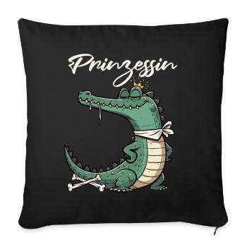 Carnaval Cologne Crocodile Princesse Kölle Alaaf - Housse de coussin décorative 45 x 45 cm - noir - Devant