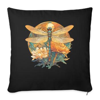 Dragonflies Dragonfly - Sofa pillowcase 17,3'' x 17,3'' (45 x 45 cm) - black - Front