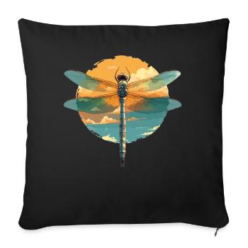 Dragonflies Dragonfly - Sofa pillowcase 17,3'' x 17,3'' (45 x 45 cm) - black - Front
