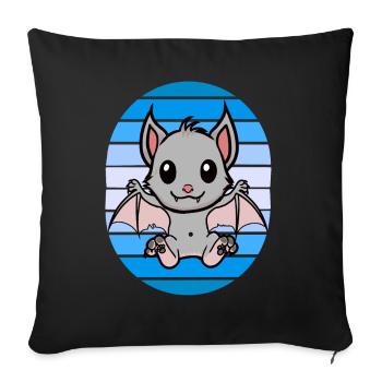 Retro Bat Bats - Sofa pillowcase 17,3'' x 17,3'' (45 x 45 cm) - black - Front