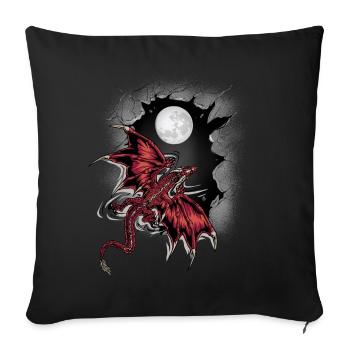 Moon Dragon Dragon Mythical Creature - Sofa pillowcase 17,3'' x 17,3'' (45 x 45 cm) - black - Front