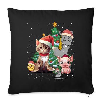 Christmas Xmas Farm Animals Christmas - Sofa pillowcase 17,3'' x 17,3'' (45 x 45 cm) - black - Front