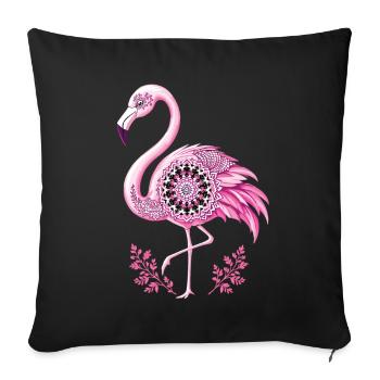Mandala Flamingo Flamingo Waterfowl Flamingo - Sofa pillowcase 17,3'' x 17,3'' (45 x 45 cm) - black - Front