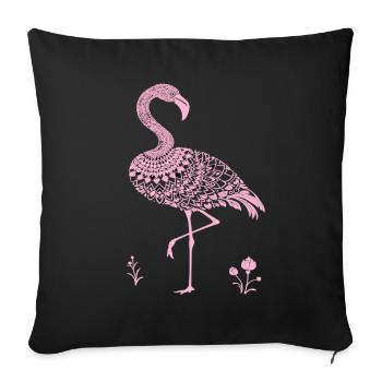 Mandala Flamingo Flamingo Waterfowl Flamingo - Sofa pillowcase 17,3'' x 17,3'' (45 x 45 cm) - black - Front