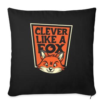 Astucieux comme un renard Caninae Renard roux Canidés Renard - Housse de coussin décorative 45 x 45 cm - noir - Devant