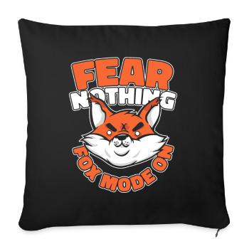 N’ayez peur de rien : mode renard sur les canidés renards roux - Housse de coussin décorative 45 x 45 cm - noir - Devant