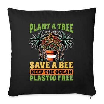 Environmental Scientist Plant A Tree Biologist - Sofa pillowcase 17,3'' x 17,3'' (45 x 45 cm) - black - Front