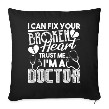 Doctor Trust Me I am A Doctor - Sofa pillowcase 17,3'' x 17,3'' (45 x 45 cm) - black - Front