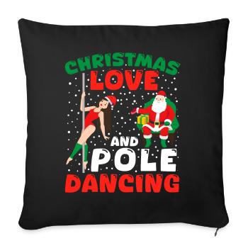 Danseuse de pole, Pole dance, Noël, Amour - Housse de coussin décorative 45 x 45 cm - noir - Devant