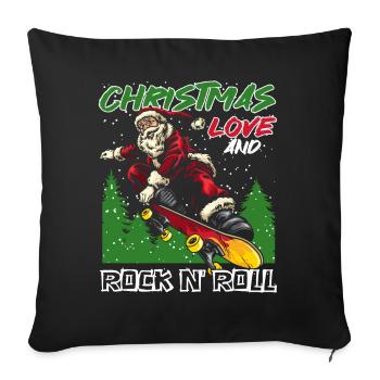 Heavy Hard Metal Christmas, Love Rock 'n' Roll - Sofa pillowcase 17,3'' x 17,3'' (45 x 45 cm) - black - Front