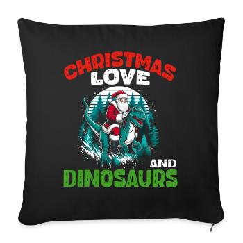Dino Boy Boy Kids Christmas Love Dinosaur - Sofa pillowcase 17,3'' x 17,3'' (45 x 45 cm) - black - Front