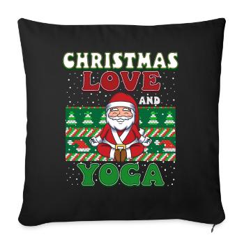 Yogini Yoga Meditation Weihnachten, Liebe und Yoga - Sofakissenbezug 45 x 45 cm - Schwarz - Vorne
