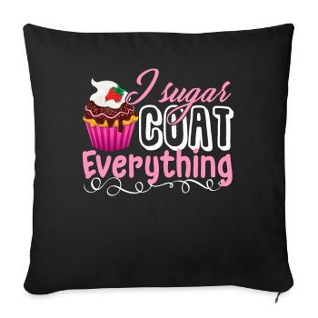 Baker Baker Sugar Coat Everything - Sofa pillowcase 17,3'' x 17,3'' (45 x 45 cm) - black - Front