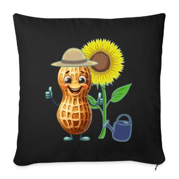 Jardinier de cacahuètes Jardinier amateur Jardinage - Housse de coussin décorative 45 x 45 cm - noir - Devant