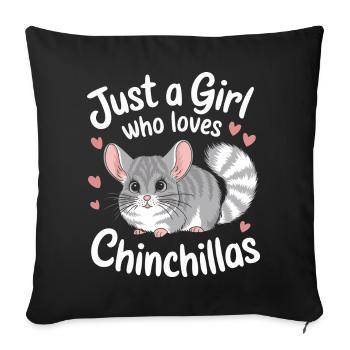 Chinchilla Chinchillas Mouse - Sofa pillowcase 17,3'' x 17,3'' (45 x 45 cm) - black - Front