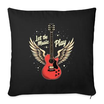 Let the Music Play Guitar Guitar - Sofa pillowcase 17,3'' x 17,3'' (45 x 45 cm) - black - Front