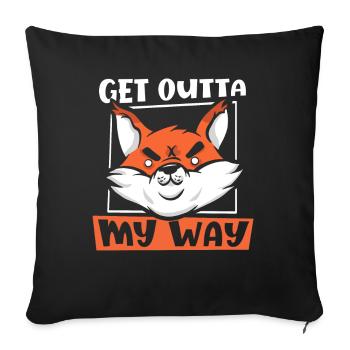Dégage de mon chemin Renard roux Canidés Caninae Renard - Housse de coussin décorative 45 x 45 cm - noir - Devant