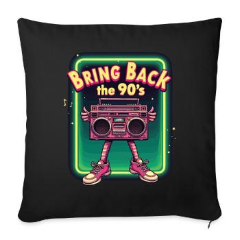 Bring Back the 90's Retro Boombox 90s - Sofa pillowcase 17,3'' x 17,3'' (45 x 45 cm) - black - Front