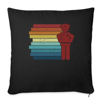 Retro Prison Guard Police Officer Corrections - Sofa pillowcase 17,3'' x 17,3'' (45 x 45 cm) - black - Front
