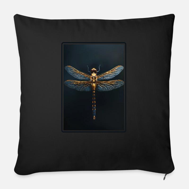 Libellen Libelle - Sofakissenbezug 45 x 45 cm - Schwarz