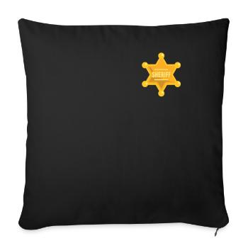 Correction de l’emblème du logo de l’agent correctionnel - Housse de coussin décorative 45 x 45 cm - noir - Devant