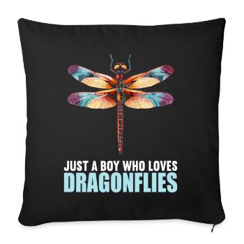 Dragonflies Dragonfly - Sofa pillowcase 17,3'' x 17,3'' (45 x 45 cm) - black - Front
